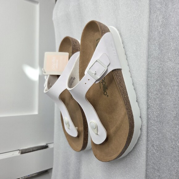 Birkenstock Shoes - NWT Birkenstock Gizeh Platform Vegan Leather White Sandals Size 39